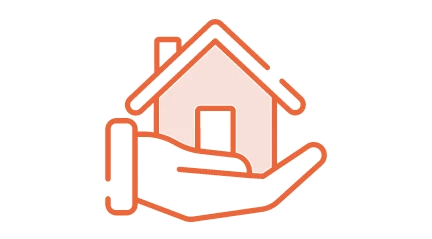 A hand holding a house, illustrating hosting for small and medium websites
